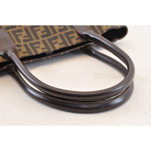 FENDI Zucca Canvas Tote Bag Brown Auth am1300s - Picture 6 of 10